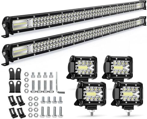 شريط إضاءة LED 12 بوصة للشاحنة، شريط ضوء عمل كومبو بقعة الفيضانات 120 وات 12 فولت 24 فولت LED شريط إضاءة للقيادة على الطرق الوعرة مقاوم للماء شريط إضاءة للسقف من أجل الالتقاط ATV UTV جرار قارب عربة الجولف in Saudi Arabia