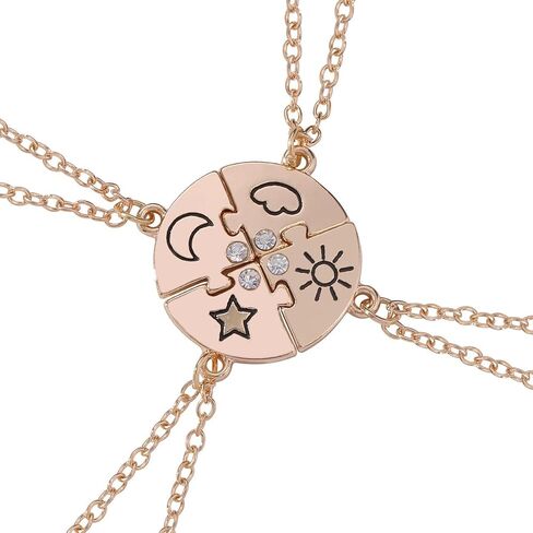 Best Friend Necklaces BFF Necklace for 3 Split Heart Engraved Weirdo 1/2/3 Necklace Friendship Valentines Day Gifts in Saudi Arabia