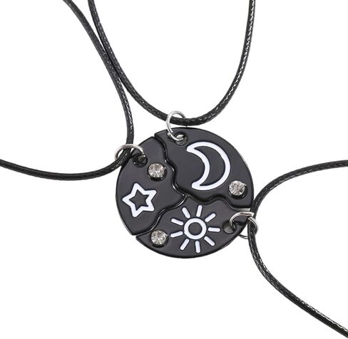 Best Friend Necklaces BFF Necklace for 3 Split Heart Engraved Weirdo 1/2/3 Necklace Friendship Valentines Day Gifts in Saudi Arabia
