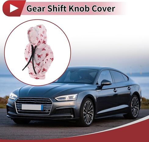 1 Pc Gear Shift Knob Cover Decoration Stick Shifting Handle Protector 17x11.5cm/6.69"x4.53" Light Pink,White,Red Dots Hoodie Style Polyester in Saudi Arabia