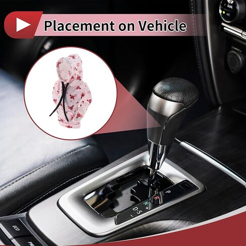 1 Pc Gear Shift Knob Cover Decoration Stick Shifting Handle Protector 17x11.5cm/6.69"x4.53" Light Pink,White,Red Dots Hoodie Style Polyester in Saudi Arabia