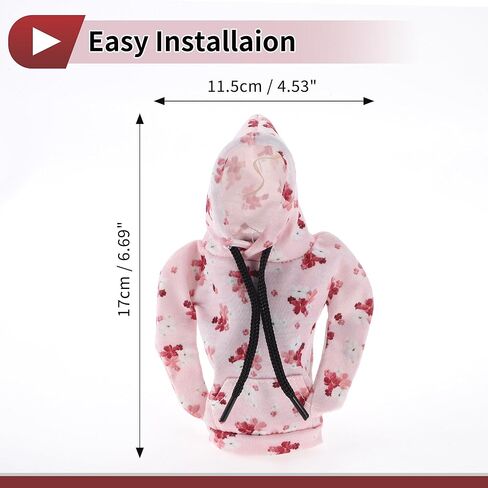 1 Pc Gear Shift Knob Cover Decoration Stick Shifting Handle Protector 17x11.5cm/6.69"x4.53" Light Pink,White,Red Dots Hoodie Style Polyester in Saudi Arabia