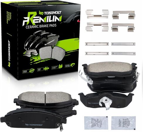 New 8pcs Complete Front+Rear Super Quiet Shimmed Slotted Ceramic Disc Brake Pads Set w/Installation Hardware Compatible With 06-10 Jeep Commander 05-10 Grand Cherokee (Except SRT/SRT8) in Kuwait