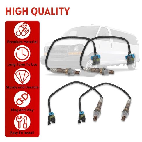 4Pcs Upstream and Downstream Oxygen O2 Sensor Compatible with Chevy Express 1500 2500 3500 GMC Savana 1500 2500 3500 Replace# 250-241128 250-24491 in Kuwait