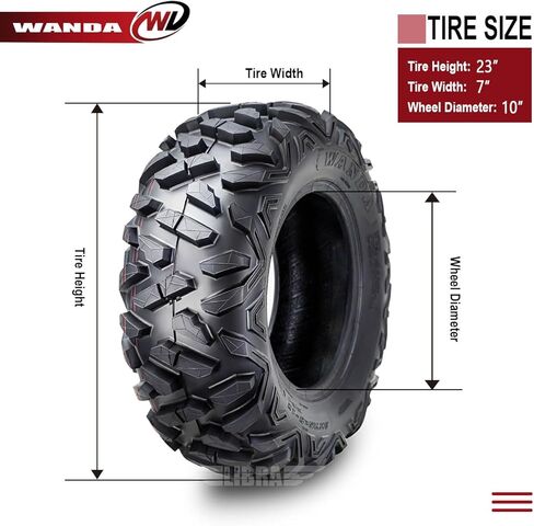 مجموعة واندا 2 مجموعة الإطارات الأمامية ATV مقاس 23x710 لـ 96-09 Polaris Trail Boss 250 325 330 in Saudi Arabia