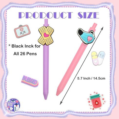 26 قطعة من أقلام التمريض اللطيفة لأساسيات طلاب التمريض، تتضمن 10 أدوات كتابة بديلة للممرضات والمساعدين الطبيين والطلاب وهدايا تقدير مكتب العمال in Kuwait