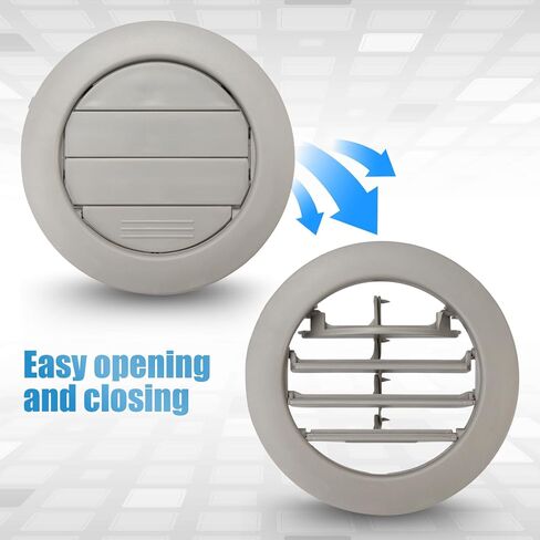 Air Vent - Car Roof A/C Vent Grille Outlet Cover Fit for Toyota Hiace/Quantum/Commuter Air - Part number 63610-26080-B0, Gray (1pc) in Kuwait