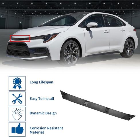 X AUTOHAUX No.5314102180 شبكة أمامية مزخرفة لسيارة Toyota Corolla SE 2020-2022 غطاء محرك السيارة السفلي مصد شبكة شواء المصد الأمامي شبكة الكلى شواء أسود in Saudi Arabia
