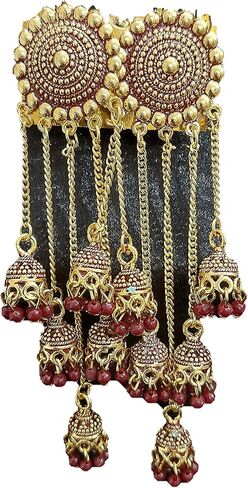 Traditionals Indian Wedding Oxidised Gold-Plated Handcrafted Trending New Jhaler Style Jhumka Jhumki Earrings for women in Saudi Arabia