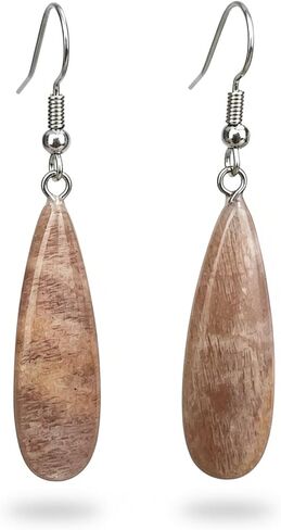 Crystal Earrings, Natural Teardrop Shape Fluorite Sunstone Tiger Eye Earrings, Handmade Healing Gemstone Dangle Earrings for Women in Saudi Arabia