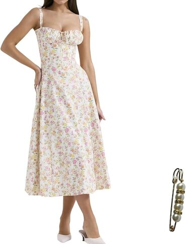 Women’s Midi Dress Adjustable Straps Lightweight Casual Everyday A-Line Dress in Kuwait