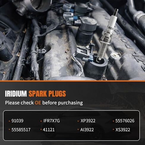 4 Pack Iridium Platinum Spark Plugs 91039 IFR7X7G Fit for Buick Encore 2013 2014 3015 2016 2017 2018 2019 2020 2021, Chevy Cruze 2011-2016, Sonic 2012-2020, Trax 2013-2021 1.4 L4 in Saudi Arabia