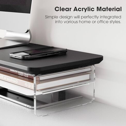 حامل شاشة مزدوج من الأكريليك من Fenge مع حامل سماعة رأس للمكتب in Kuwait