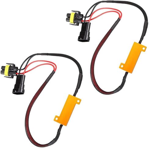 2 قطعة من أجهزة فك تشفير مقاومة الحمل LED، أجهزة فك تشفير مصابيح الضباب المضادة للوميض، مقاومات أحزمة H11 50 وات 6 أوم، أحزمة أسلاك عالمية لمصابيح LED، مصابيح الضباب (أسود) in Kuwait