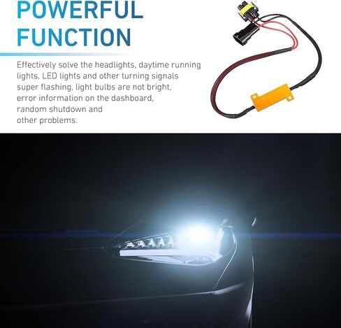 2 قطعة من أجهزة فك تشفير مقاومة الحمل LED، أجهزة فك تشفير مصابيح الضباب المضادة للوميض، مقاومات أحزمة H11 50 وات 6 أوم، أحزمة أسلاك عالمية لمصابيح LED، مصابيح الضباب (أسود) in Kuwait