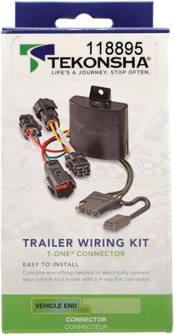 Tekonsha 118895 T-One T-Connector Custom Harness, 4-Way Flat, w/Circuit Protected ModuLite HD Module, Compatible with 2025 Volkswagen ID. Buzz in Saudi Arabia