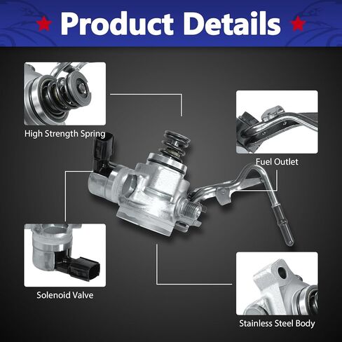 High Pressure Fuel Pump Compatible With 2013-14 Honda Accord, 2015-16 Acura TLX, 2.4L L4, 167905A2A01 in Saudi Arabia