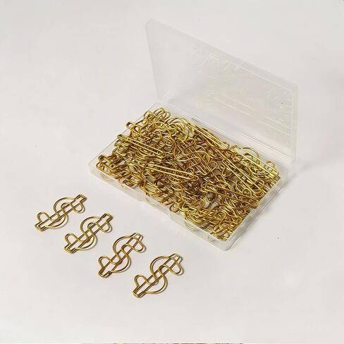 HWAQHDYL RURILI الإبداع الإبداعي Dollar Dollar Clip Paper Clip Metal Lockmark Electroplating Office Clip for Home Office School File تنظيم 50 PCS (أخضر) in Kuwait