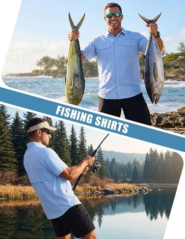 WULFUL Men's Sun Protection Fishing Shirts UPF 50+ Lightweight Quick Dry Cooling Short Sleeve Shirts for Work Hiking Safari in Saudi Arabia