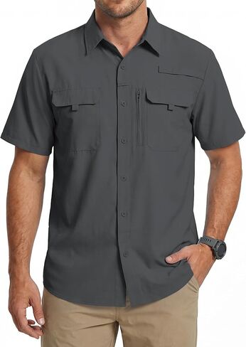 WULFUL Men's Sun Protection Fishing Shirts UPF 50+ Lightweight Quick Dry Cooling Short Sleeve Shirts for Work Hiking Safari in Saudi Arabia
