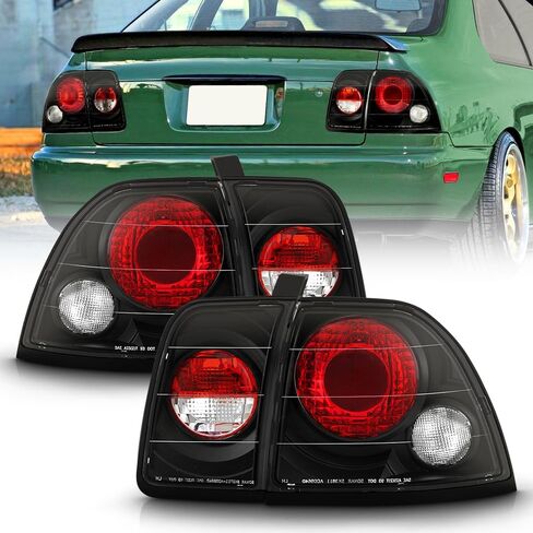 ACANII - For 1996-1997 Honda Accord 2/4 Door Coupe/Sedan Black Tail Lights Brake Lamps Driver & Passenger Side Assembly in Kuwait
