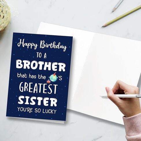 Birthday Card for Brother, Brother Birthday Card From Sister, Universal for Men, Humorous Design. in Saudi Arabia