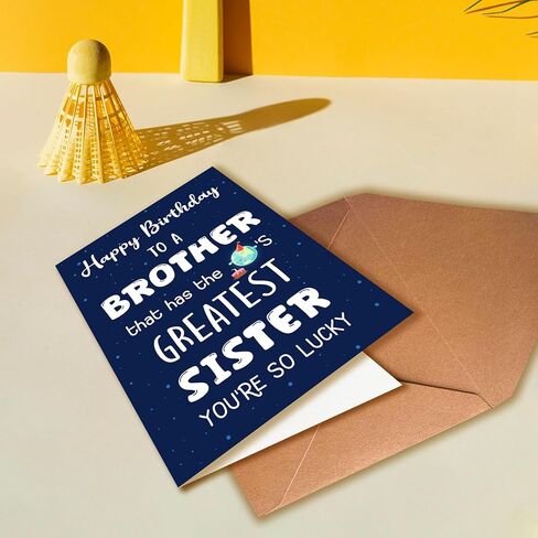 Birthday Card for Brother, Brother Birthday Card From Sister, Universal for Men, Humorous Design. in Saudi Arabia