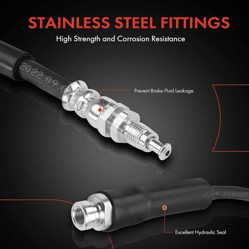 A-Premium Front Driver or Passenger Brake Hydraulic Hose Compatible with Select Ford Models - Fiesta 2011 2012 2013 2014 2015 2016, DOHC in Saudi Arabia