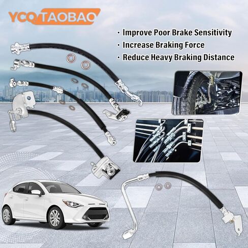 2x Brake Hose Front Driver and Passenger Side Brake Hydraulic Hose Front Brake Lines Hoses Compatible with Toyota Sienna 2010 2009 2008 2007 2006 2005 2004 in Kuwait