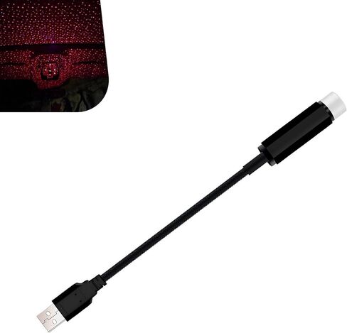 ضوء ليلي لجهاز عرض USB على شكل نجمة، ضوء ليلي على شكل نجمة داخلية رومانسية، مصباح LED محمول للسيارة قابل للتعديل ومصباح ديكور على شكل نجمة، لسقف جدار غرفة النوم والحفلات (أزرق أرجواني) in Kuwait