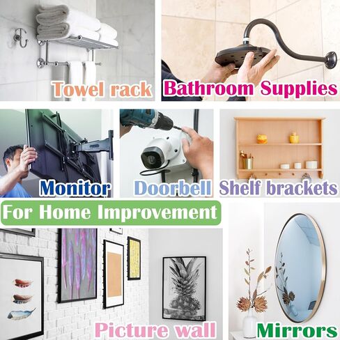 Ansoon Zinc Self-Drilling Drywall Anchors, Hollow Metal Wall Anchors and Screws Kit, 10 Heavy Duty Anchors + 10#8 x 1-1/4'' Screws for Hanging and Mounting， 20 Pieces All Together in Kuwait