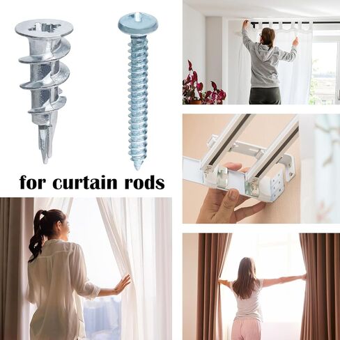 Ansoon Zinc Self-Drilling Drywall Anchors, Hollow Metal Wall Anchors and Screws Kit, 10 Heavy Duty Anchors + 10#8 x 1-1/4'' Screws for Hanging and Mounting， 20 Pieces All Together in Kuwait