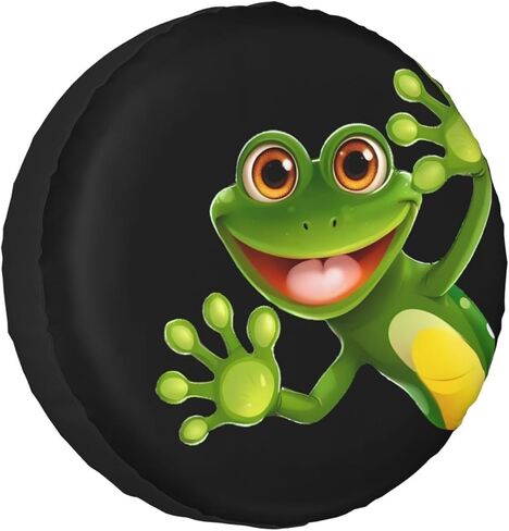 Funny Frog Spare Tire Cover Wheel Protectors Waterproof Dust-Proof Wheel Covers Universal for Wrangler Rv SUV Truck Camper Travel Trailers 14" 15" 16" 17" in Kuwait