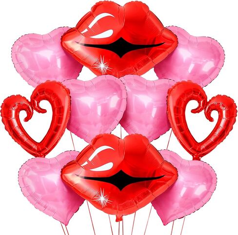 KatchOn, Heart Balloons Decorations - Large 18 Inch, Pack of 12 | Pink and Red Heart Shaped Balloons, Valentines Day Decorations | Valentines Balloons, Valentines Decorations | Galentines Day Decor in Saudi Arabia