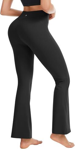 Flare Yoga Pants for Women High Waisted Bell Bottom Leggings with Pocket 4-Way Stretch No Front Seams Tummy Control in Saudi Arabia