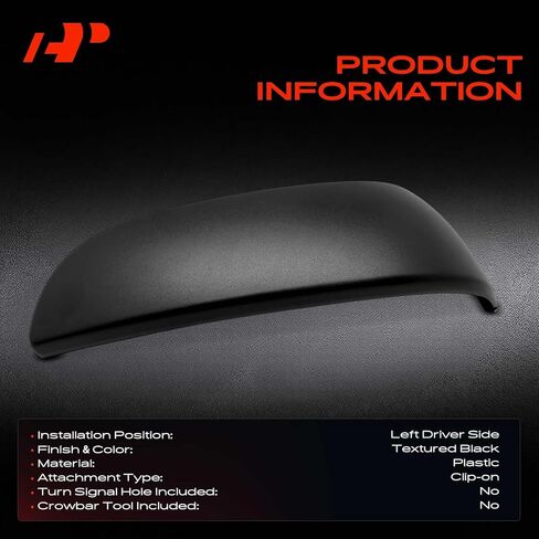 غطاء مرآة الرؤية الخلفية الجانبية للسائق A-Premium - متوافق مع Toyota RAV4 2019 2020 2021 2022 2023 2024 - أسود مزخرف، بدون فتحة إشارة الانعطاف in Kuwait