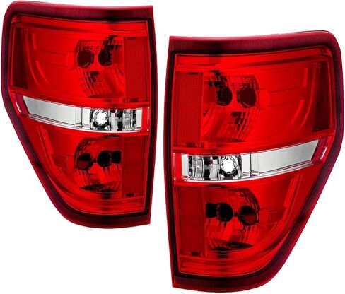 AmeriLite Red/Clear Brake Rear Direct OE Replacement Tail Lights For 2009-2014 Ford F150 F-150 - Passenger and Driver Side in Kuwait