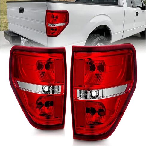 AmeriLite Red/Clear Brake Rear Direct OE Replacement Tail Lights For 2009-2014 Ford F150 F-150 - Passenger and Driver Side in Kuwait