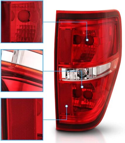 AmeriLite Red/Clear Brake Rear Direct OE Replacement Tail Lights For 2009-2014 Ford F150 F-150 - Passenger and Driver Side in Kuwait