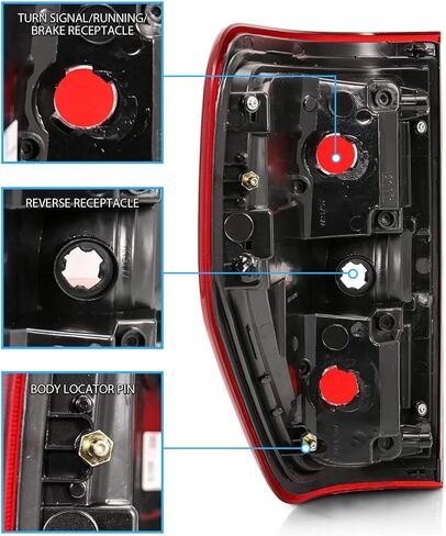 AmeriLite Red/Clear Brake Rear Direct OE Replacement Tail Lights For 2009-2014 Ford F150 F-150 - Passenger and Driver Side in Kuwait