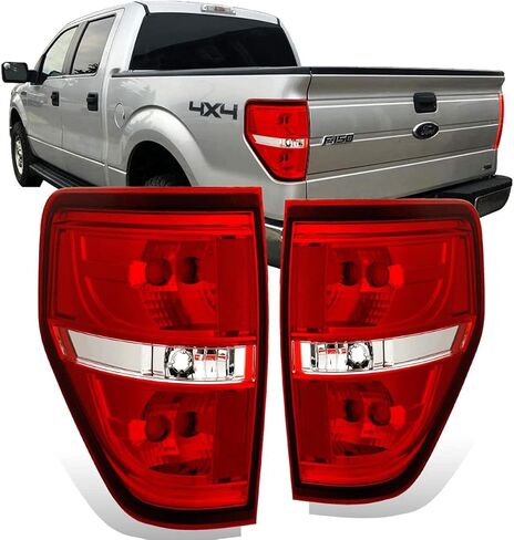 AmeriLite Red/Clear Brake Rear Direct OE Replacement Tail Lights For 2009-2014 Ford F150 F-150 - Passenger and Driver Side in Kuwait