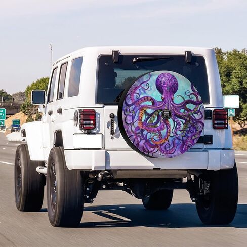 Foruidea Funny Octopus Spare Tire Cover with Backup Camera Hole Wheel Tire Cover Fit Trailer, RV, SUV and Many Vehicle 17inch in Saudi Arabia