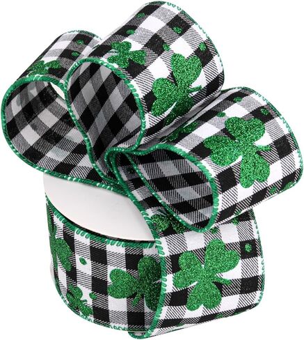 شريط عيد القديس باتريك ، 2.5 في × 10 ياردة الشريط السلكي لـ St Patrick's Festival Party Decor in Kuwait