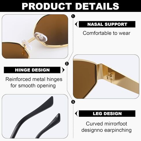 Trendy Hexagon Metal Sunglasses for Women Men Small Retro Narrow Metal Frame Shade in Saudi Arabia