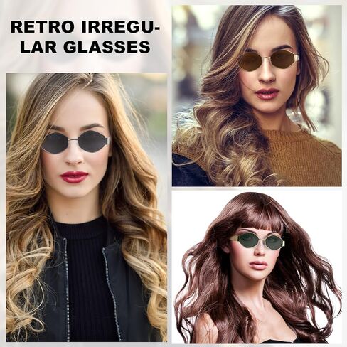 Trendy Hexagon Metal Sunglasses for Women Men Small Retro Narrow Metal Frame Shade in Saudi Arabia