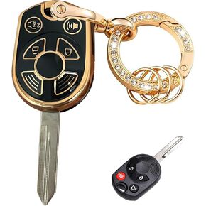 أنظمة دخول بدون مفتاح لغطاء Ford Key Fob مناسب لمفتاح Ford Transit Mustang Fusion Lincoln Mercury الذكي (3 أزرار وردي فضي) in Kuwait