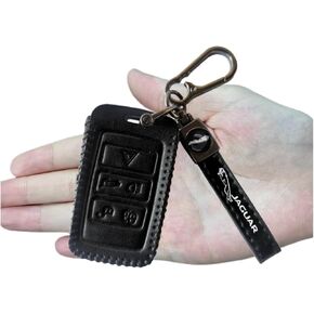 Leather Car Key Fob Cover Compatible with Jaguar XF XJ XE (J1) in Saudi Arabia