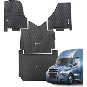 All-Weather 4-Piece Rubber Floor Liner Set Compatible with Freightliner Cascadia 126 (2017–Present) – Heavy-Duty Waterproof Semi Truck Mats – Durable, Easy to Clean, Non-Slip Interior Protection in Kuwait