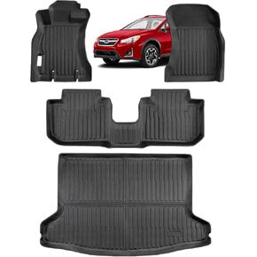 سجادات أرضية وبطانة شحن لسيارة Subaru Crosstrek 2016-2017، لسيارة XV Crosstrek 2013 2014 2015، مخصصة لإكسسوارات السيارة Impreza 2012-2016، سجادة TPE لجميع الأحوال الجوية 4 قطع in Kuwait