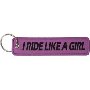 Pinstant I Ride Like A Girl Power Women's Rights Feminist Feminism Anti-Sexism Strong Woman Smash Patriarchy Racing Motorcycle Motorbike Biking Biker Ride Riding Race Keychain Key Tag Chain Fob Ring in Kuwait